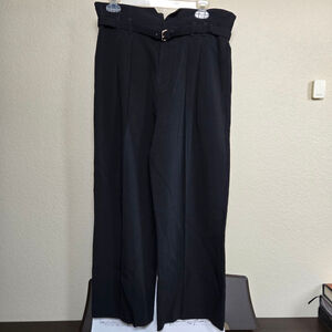 RED VALENTINO Black High-Waist Belted Trousers Size 8